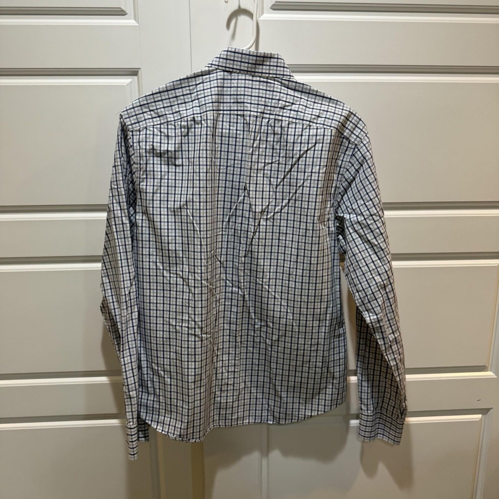 UNTUCKit Shirt Mens Small Blue Ruffino Check Wrinkle Free Long Sleeve Button Up - Picture 7 of 8